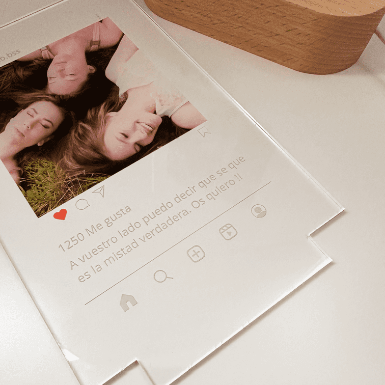 Lámpara personalizada estilo Instagram con base de luz