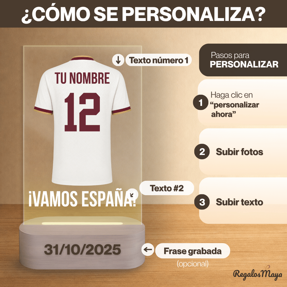 Lámpara personalizada fútbol mundial 2026 (blanca)