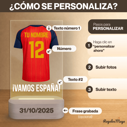Lámpara personalizada fútbol mundial 2026 (roja)