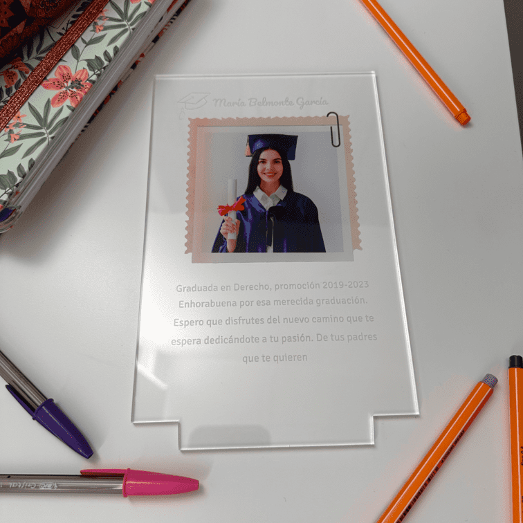 Lámpara personalizada graduados con foto y texto