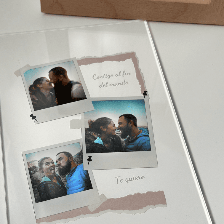 Lámpara personalizada polaroid con marco de luz