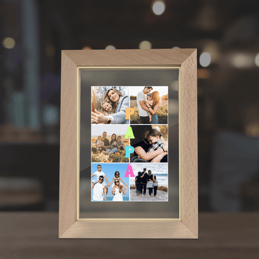 Lámpara personalizada Papá con letras de colores