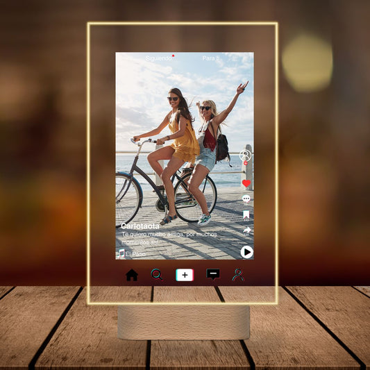 Lámpara personalizada estilo TikTok con base de luz