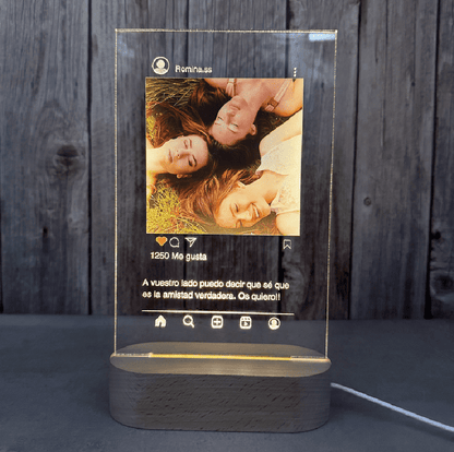 Lámpara personalizada estilo Instagram con base de luz