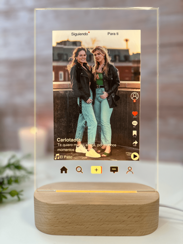 Lámpara personalizada estilo TikTok con base de luz