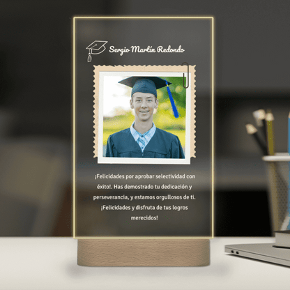 Lámpara personalizada graduados con foto y texto