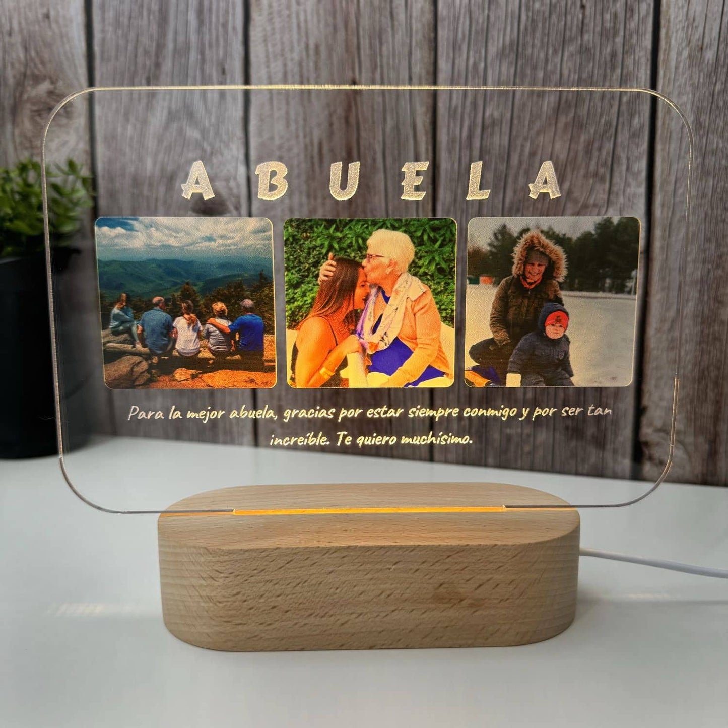 Lámpara personalizada para ABUELA/O horizontal