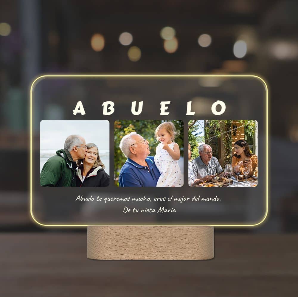 Lámpara personalizada para ABUELA/O horizontal