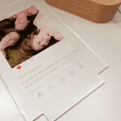 Lámpara personalizada estilo Instagram con base de luz