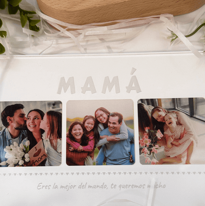 Lámpara personalizada MAMÁ horizontal con base de luz